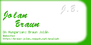 jolan braun business card